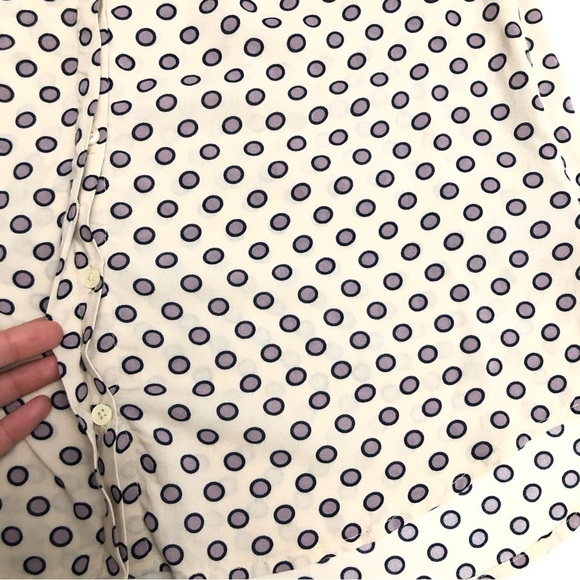 Boden Ivory & Purple Polka Dot Button Front Shirt Top Women's UK 8R US 4R - Picture 6 of 11